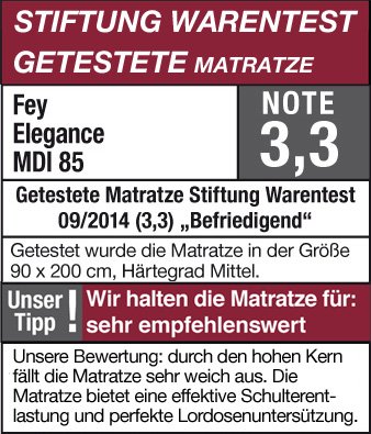 Fey & Co Elegance MDI 85 Kaltschaum-Matratze Siegel