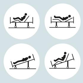 Komfort- und Pflegebett Silwa Libra Komfort Icons Positionen Komfort- und Pflegebett Silwa Libra Komfort Icons Positionen